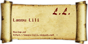 Lassu Lili névjegykártya